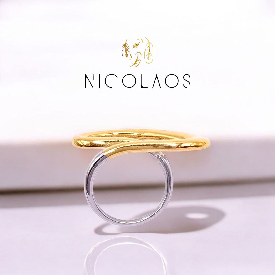 Δαχτυλίδι 'Como oro' από ανοξείδωτο ατσάλι με διχρωμία