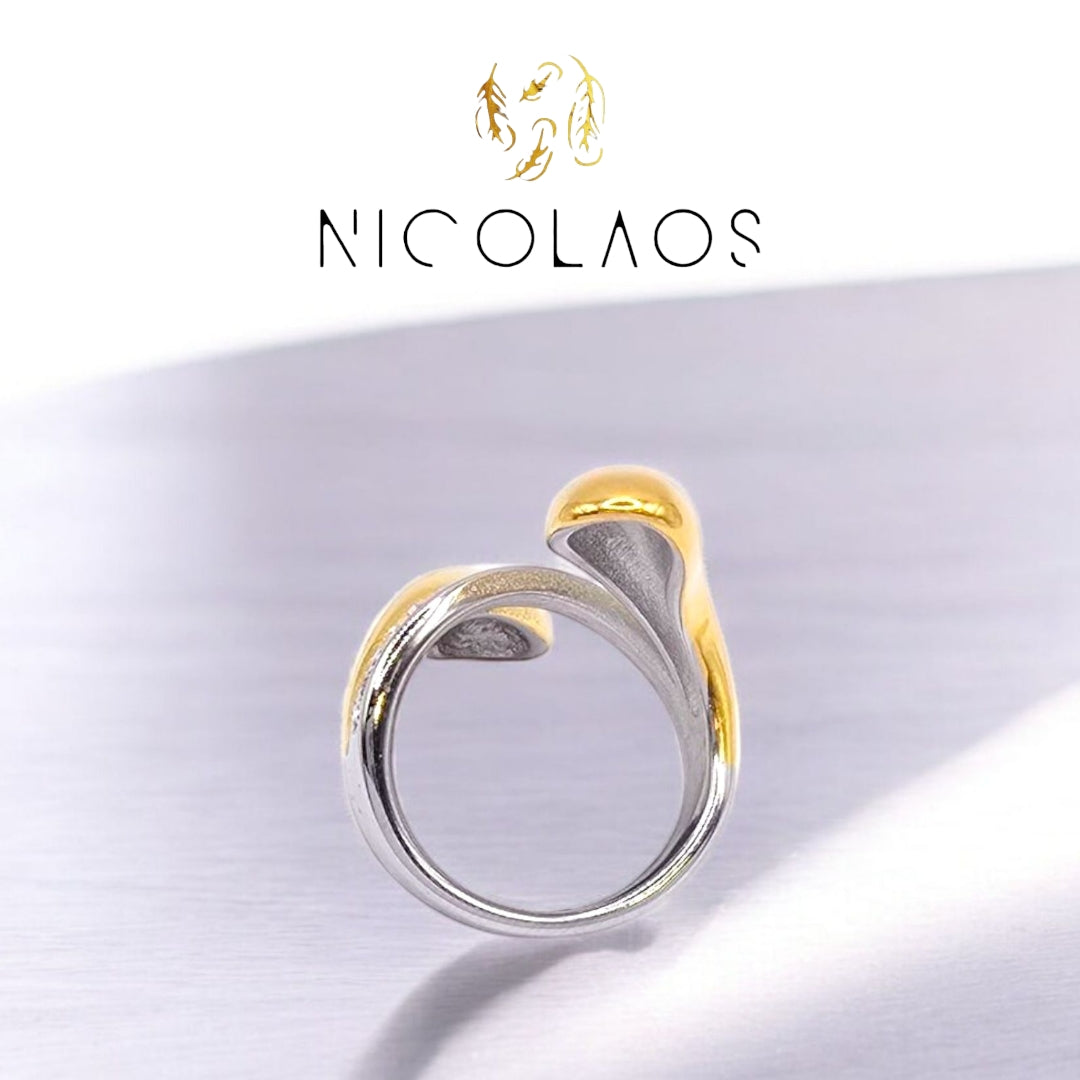 Δαχτυλίδι 'Spira brillianta' από ανοξείδωτο ατσάλι με λευκά ζιργκόν