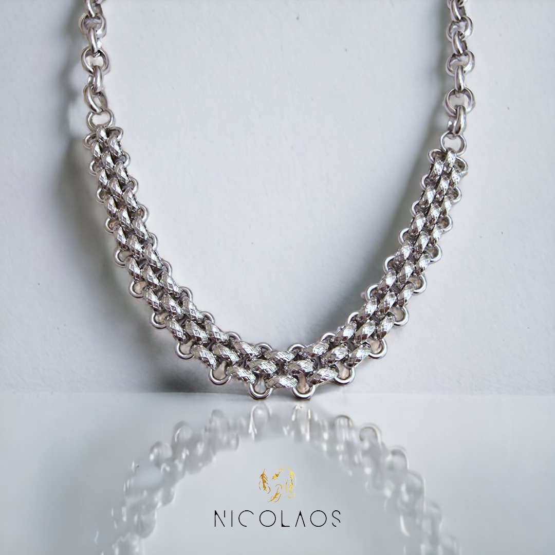 Κολιέ "Armatura" από ανοξείδωτο ατσάλι με ανάγλυφο φινίρισμα