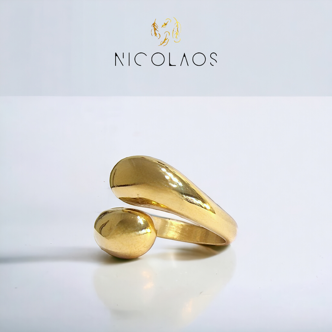 Δαχτυλίδι 'Drops' από ανοξείδωτο ατσάλι