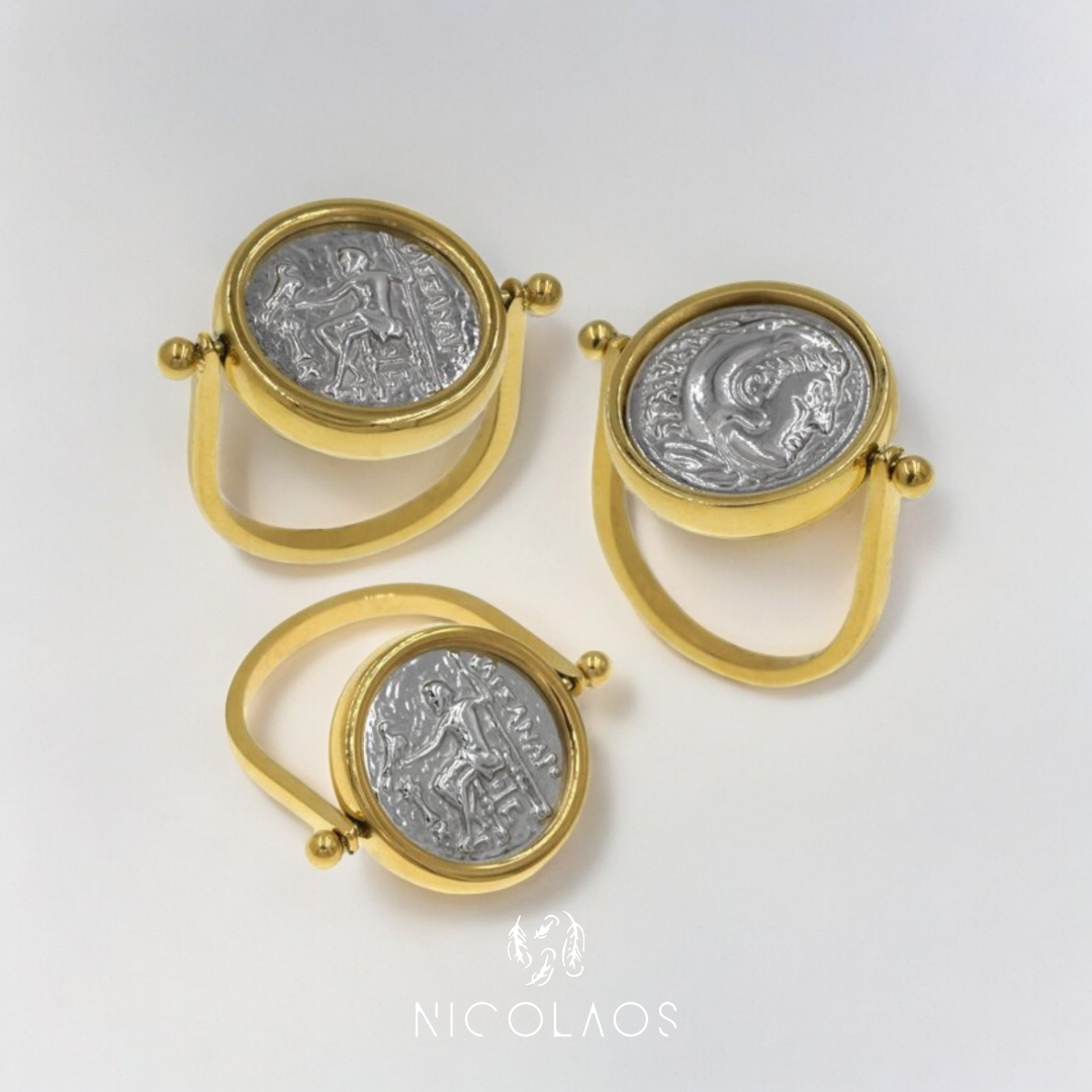 LIMITED Δαχτυλίδι 'The Great' δίχρωμο δύο όψεων από ανοξείδωτο ατσάλι