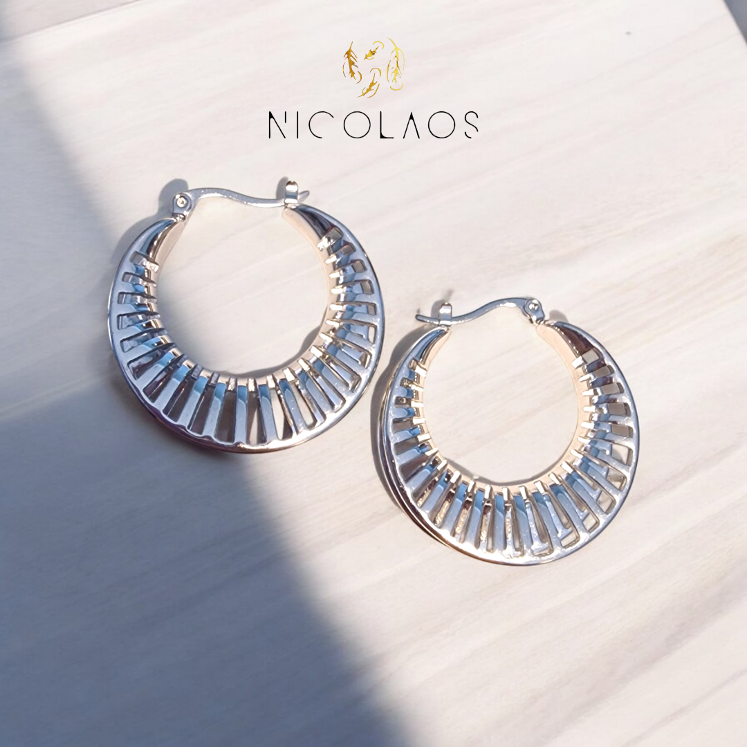 Σκουλαρίκια 'Fila di linee' από ανοξείδωτο ατσάλι