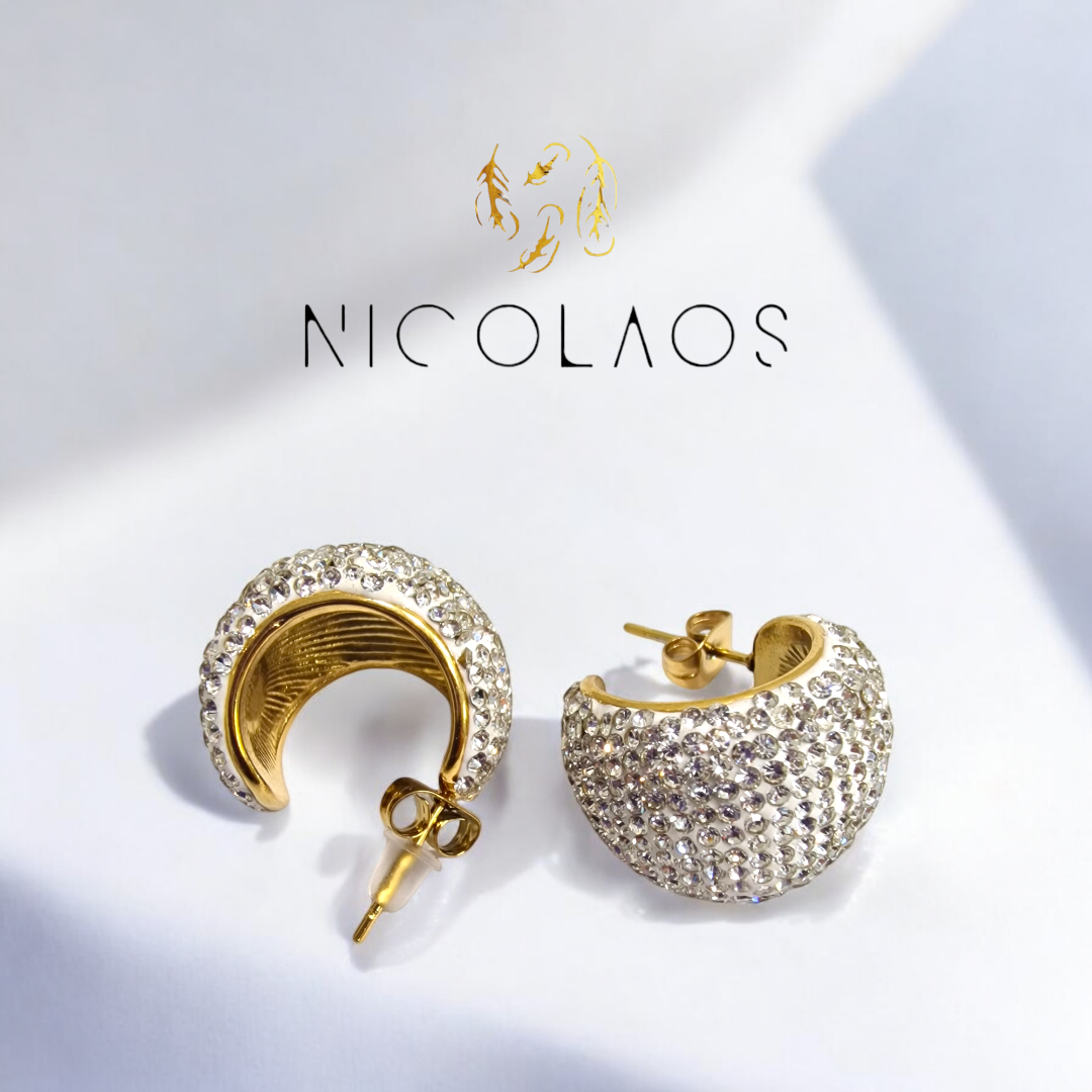 Σκουλαρίκια 'Jubili' από ανοξείδωτο ατσάλι με ζιργκόν