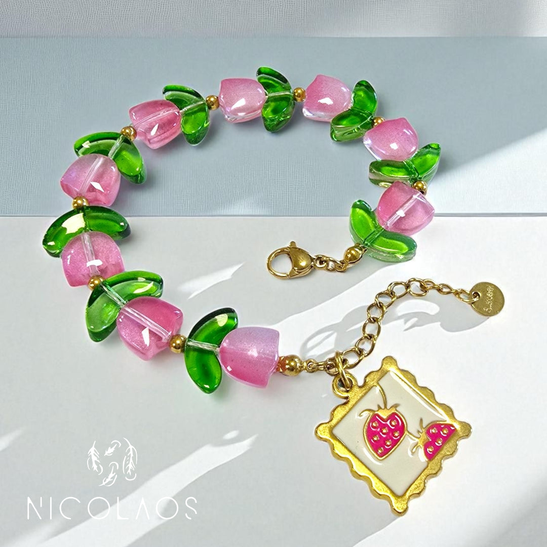 Χειροποίητο βραχιόλι 'Crystal blossom'