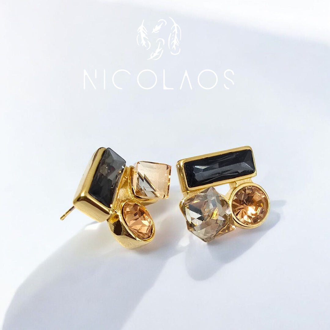 Σκουλαρίκια 'Nodorro' απο ανοξείδωτο ατσάλι με μεγάλα ζιργκόν