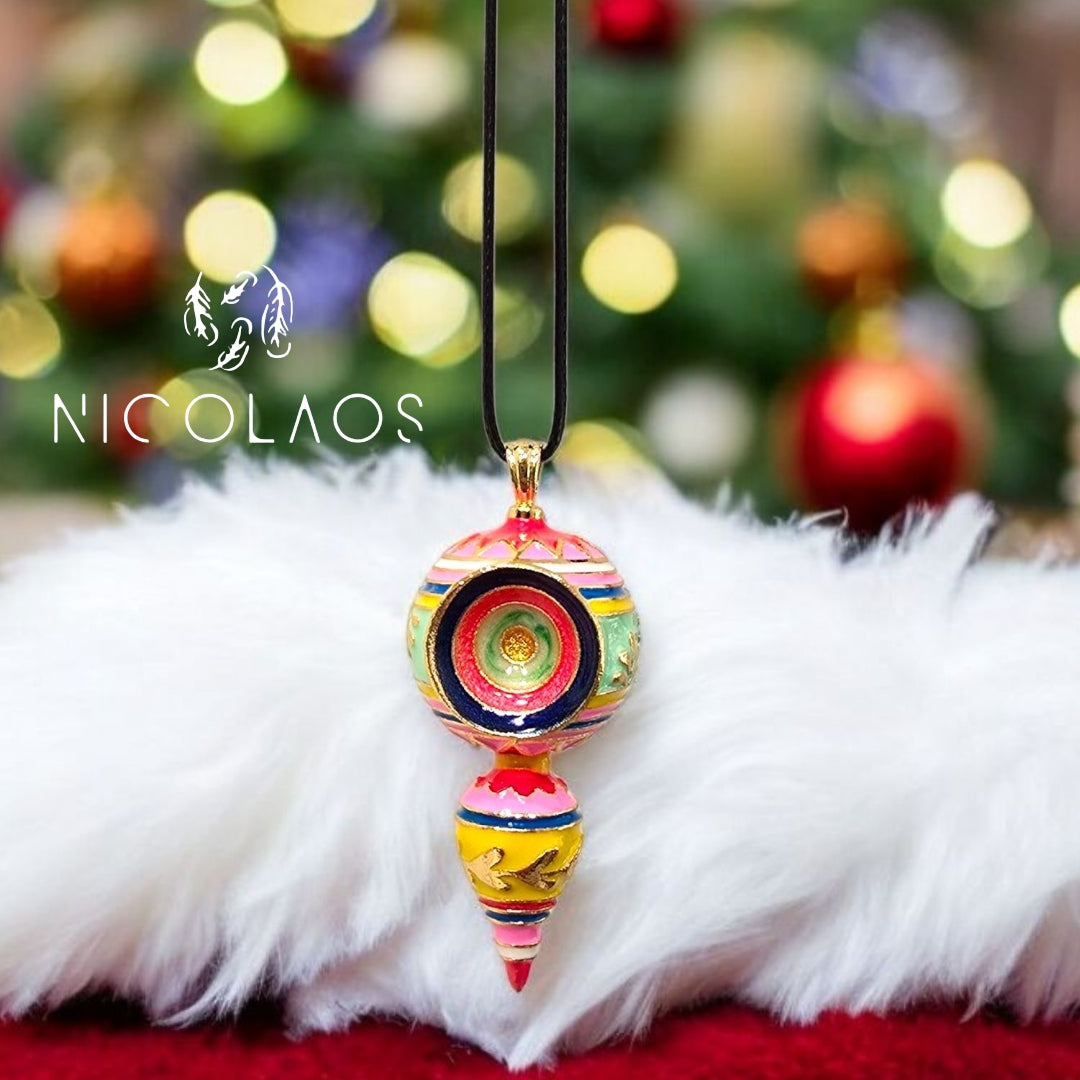 Κρεμαστό κολιέ 'Joy spin' απο ανοξείδωτο ατσάλι με λεπτομερή βαφή σμάλτου