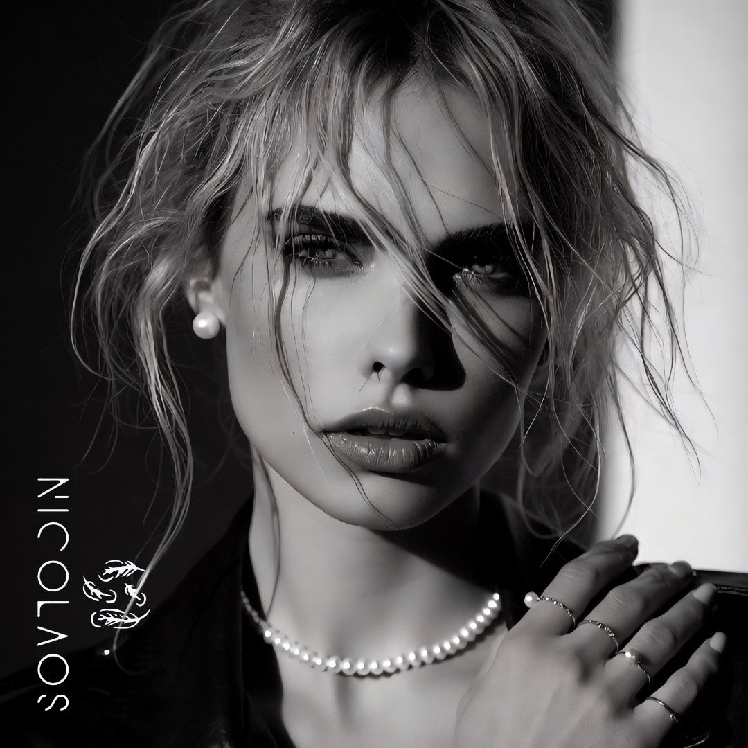 Μαργαριταρένιο κολιέ ‘white Queen’ με πραγματικά λευκά μαργαριτάρια ποικιλίας Baroque