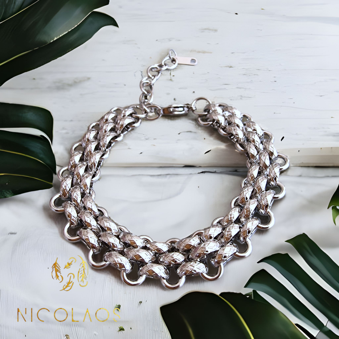 Βραχιόλι "Armatura" απο ανοξείδωτο ατσάλι με ανάγλυφο φινίρισμα