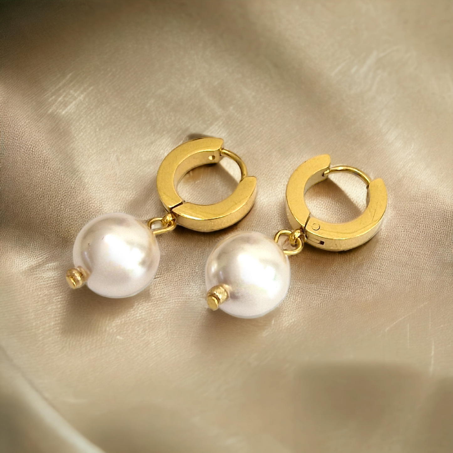 Σκουλαρίκια "Simplicity" απο ανοξείδωτο ατσάλι με πέρλες φίλντισι