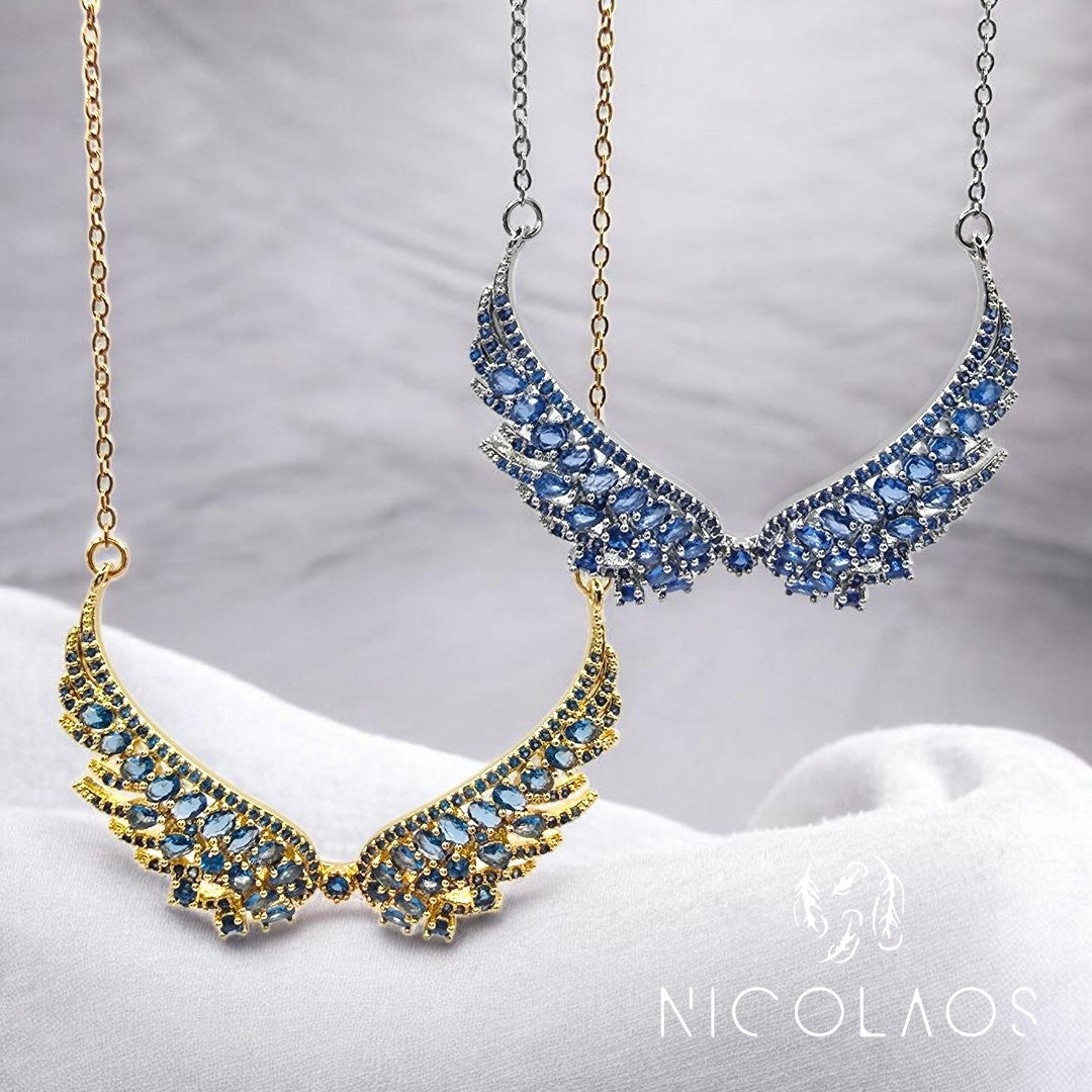 Κολιέ 'Blue Archangel' με μεγάλα μπλέ ζιργκόν
