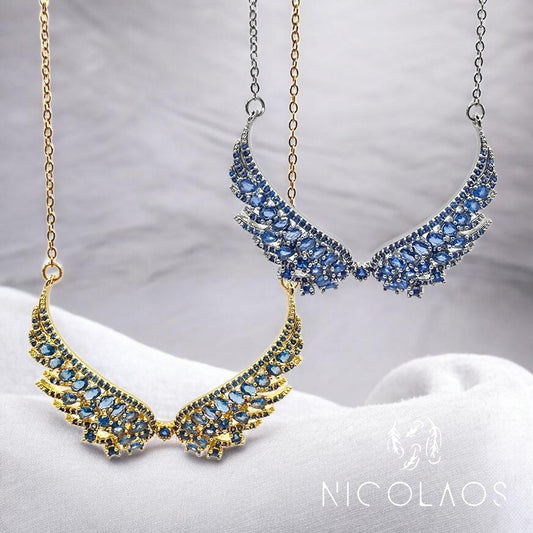 Κολιέ 'Blue Archangel' με μεγάλα μπλέ ζιργκόν