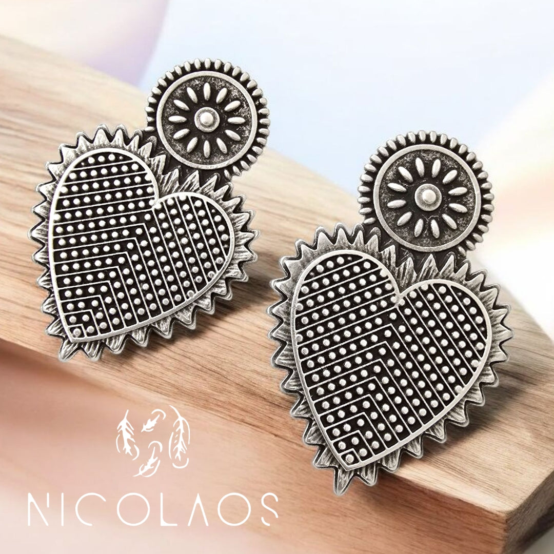 Μεγάλα σκουλαρίκια 'Astet Silver'