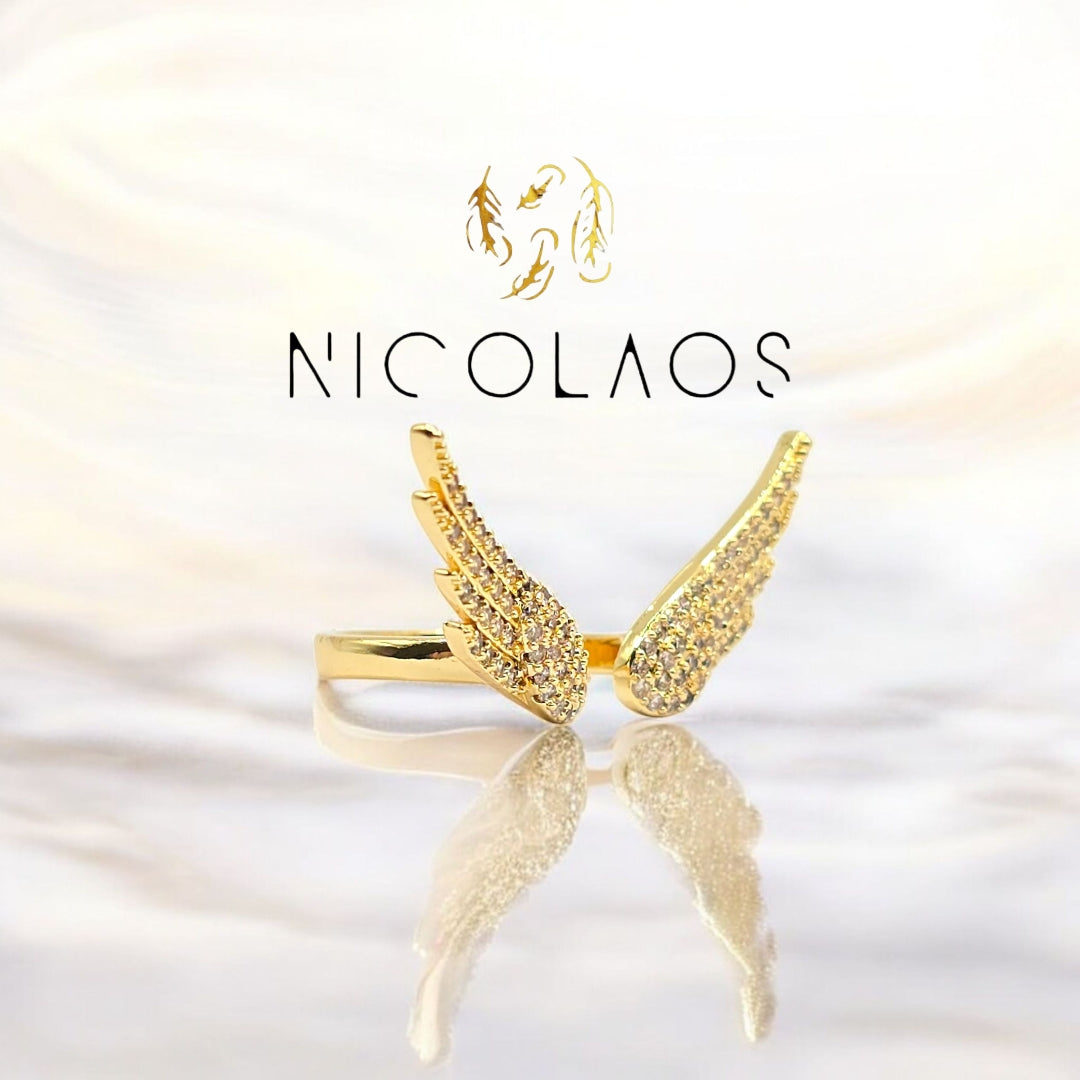 Δαχτυλίδι 'Angel shine' απο ανοξείδωτο ατσάλι με λευκά ζιργκόν