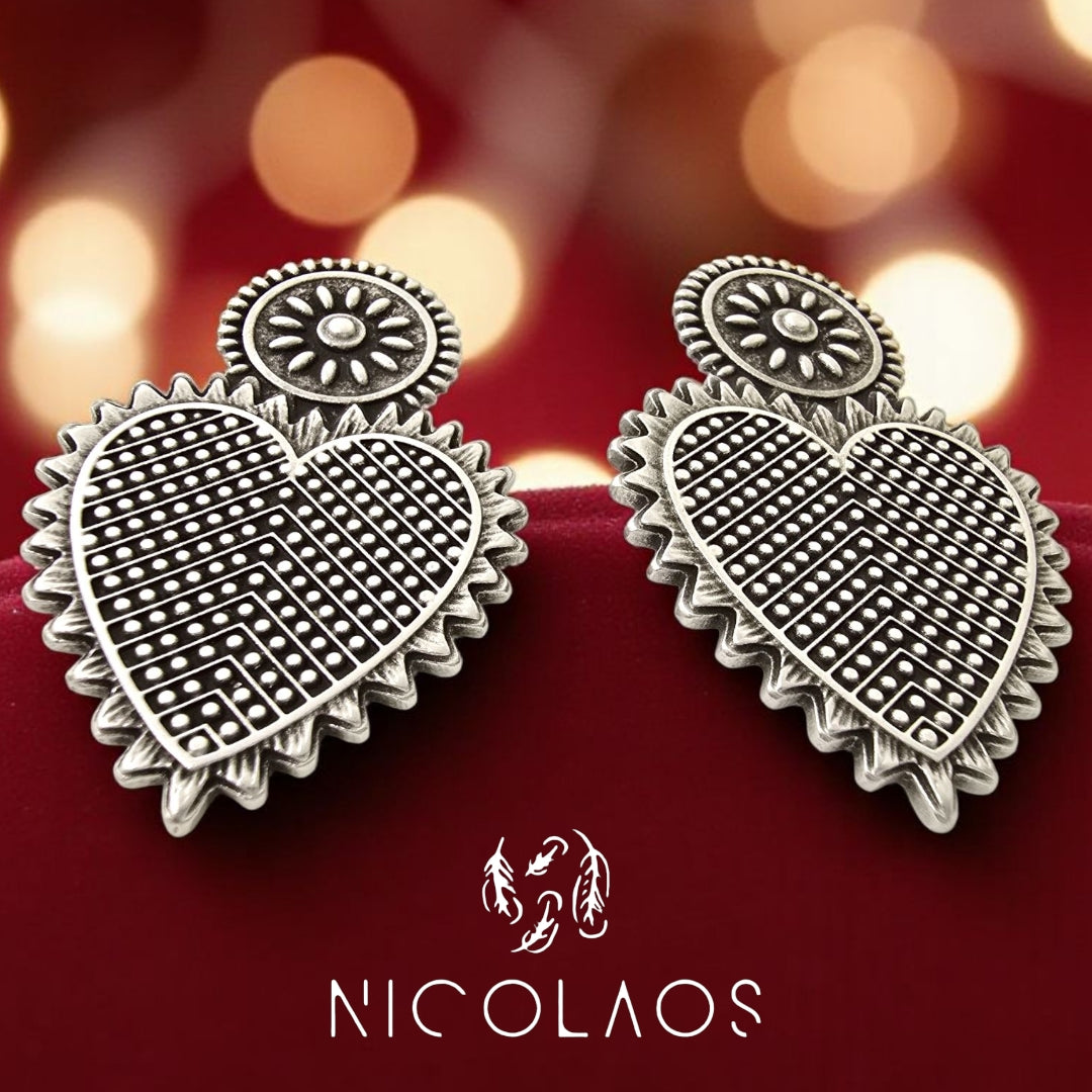 Μεγάλα σκουλαρίκια 'Astet Silver'