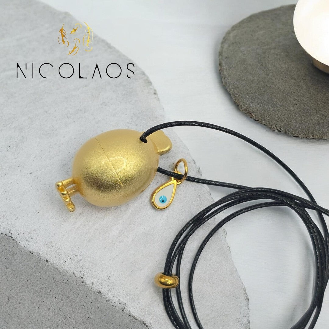 Κρεμαστό κολιέ 'Chicky eye' απο σατινέ ματ ανοξείδωτο ατσάλι