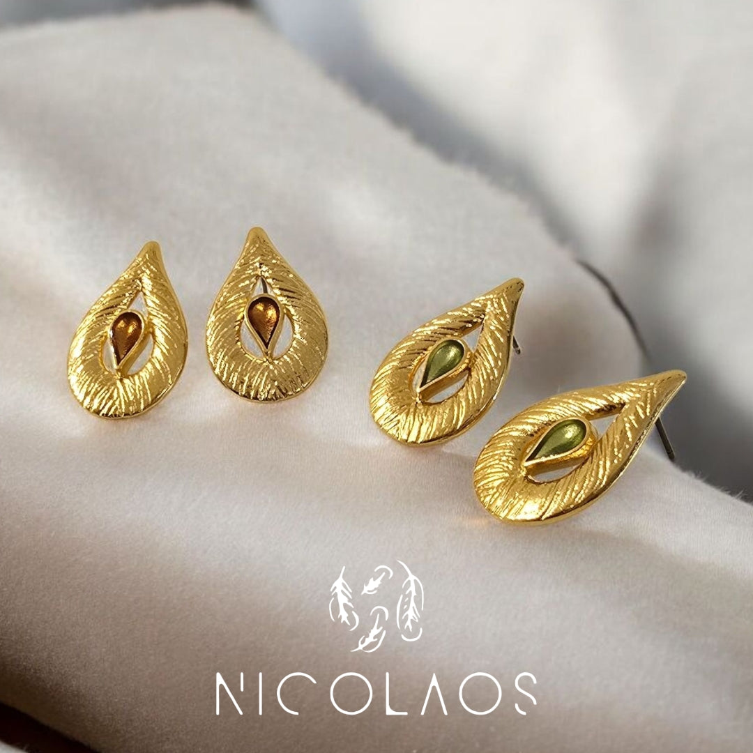 Σκουλαρίκια 'Lacry' απο ανοξείδωτο ατσάλι με liquid σμάλτο