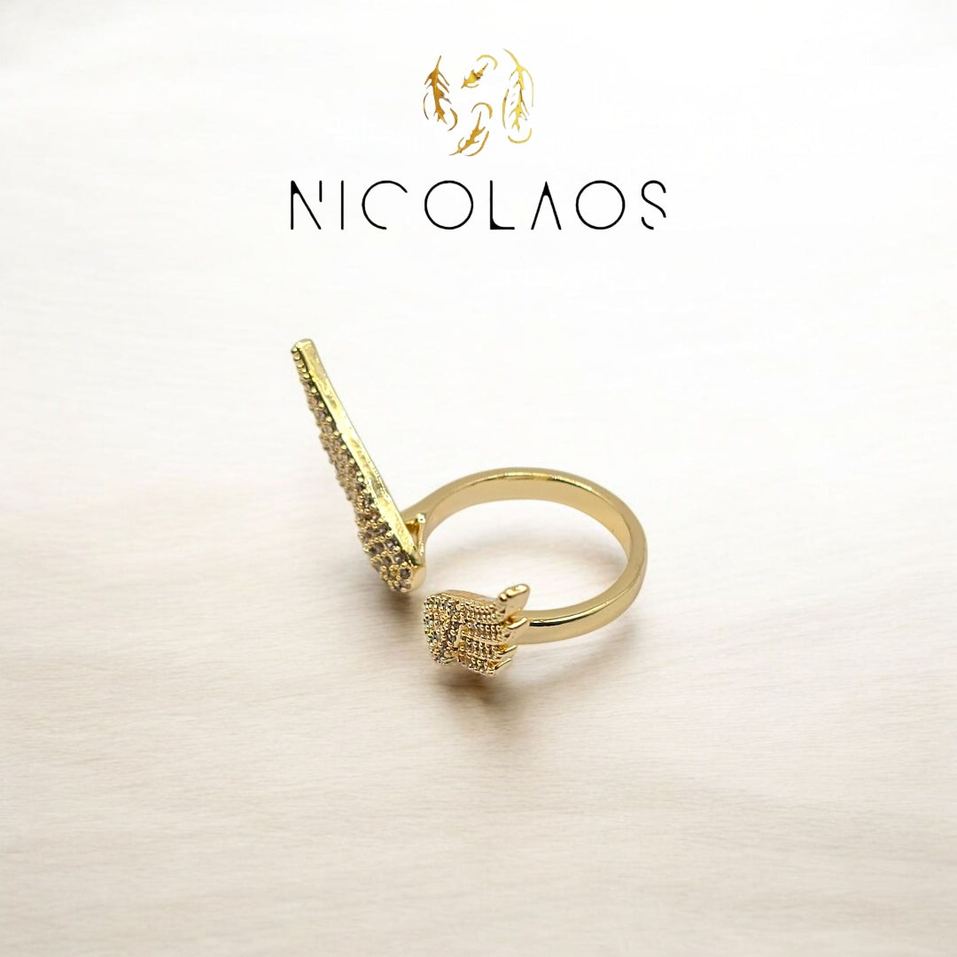 Δαχτυλίδι 'Angel shine' απο ανοξείδωτο ατσάλι με λευκά ζιργκόν