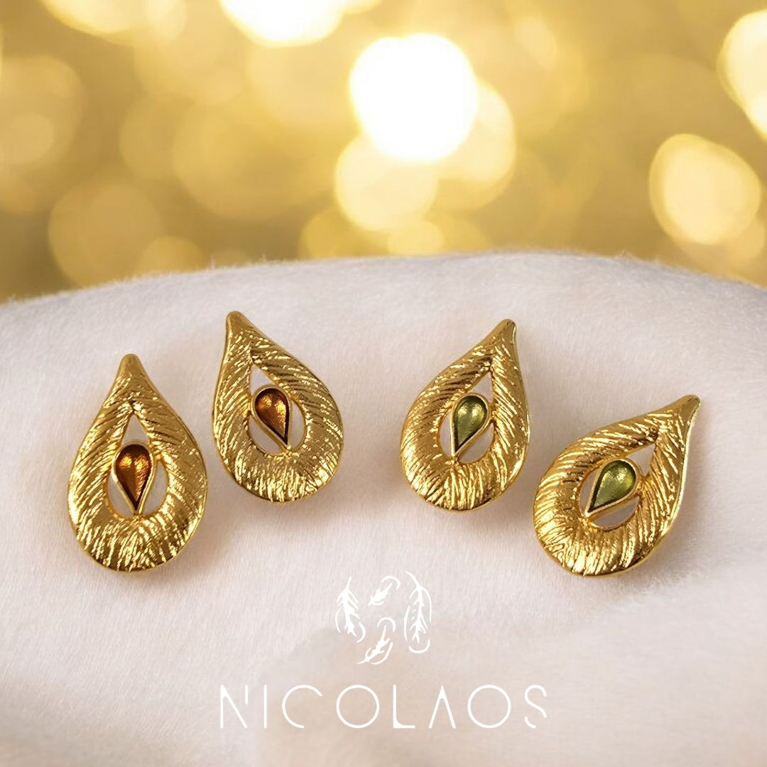 Σκουλαρίκια 'Lacry' απο ανοξείδωτο ατσάλι με liquid σμάλτο