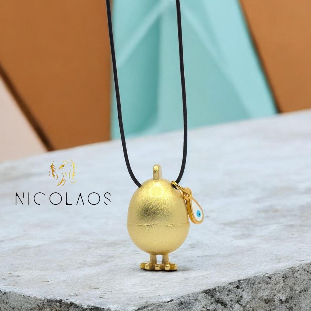 Κρεμαστό κολιέ 'Chicky eye' απο σατινέ ματ ανοξείδωτο ατσάλι