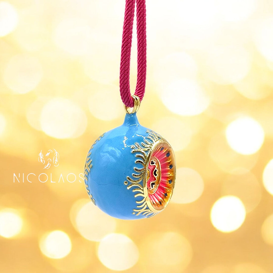 Κρεμαστό κολιέ 'Mandala' απο ανοξείδωτο ατσάλι με λεπτομερή βαφή σμάλτου