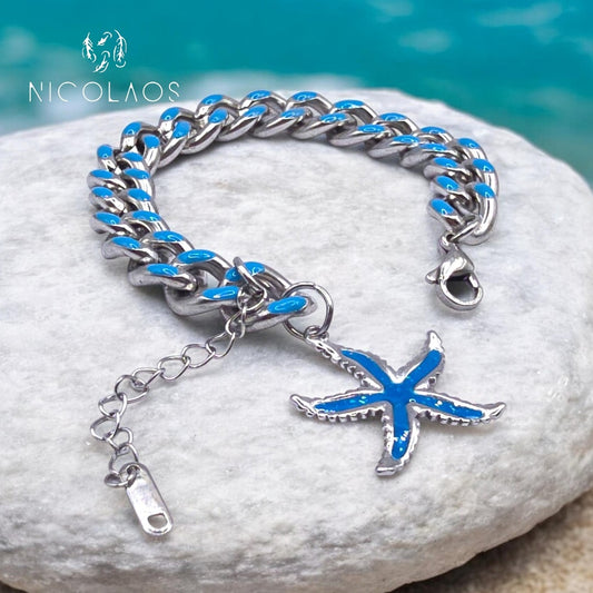 Βραχιόλι 'Kayan Star' απο ανοξείδωτο ατσάλι με βαφή σμάλτου