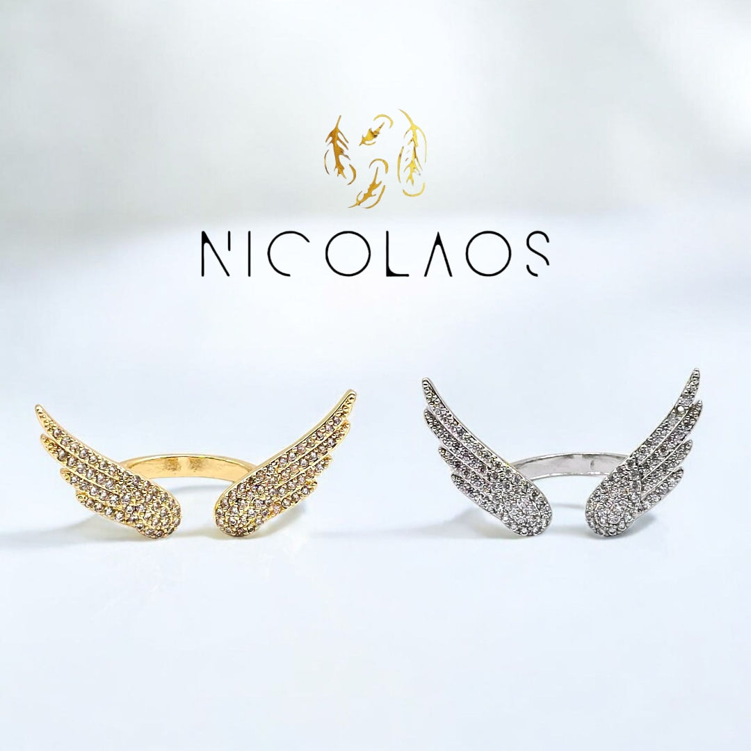 Δαχτυλίδι 'Angel shine' απο ανοξείδωτο ατσάλι με λευκά ζιργκόν