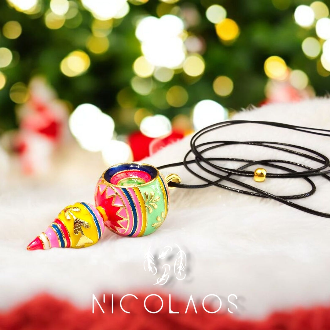 Κρεμαστό κολιέ 'Joy spin' απο ανοξείδωτο ατσάλι με λεπτομερή βαφή σμάλτου