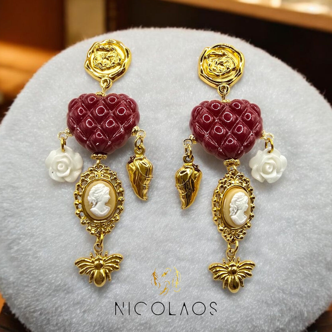 Χειροποίητα σκουλαρίκια 'Lady in love' απο ανοξείδωτο ατσάλι