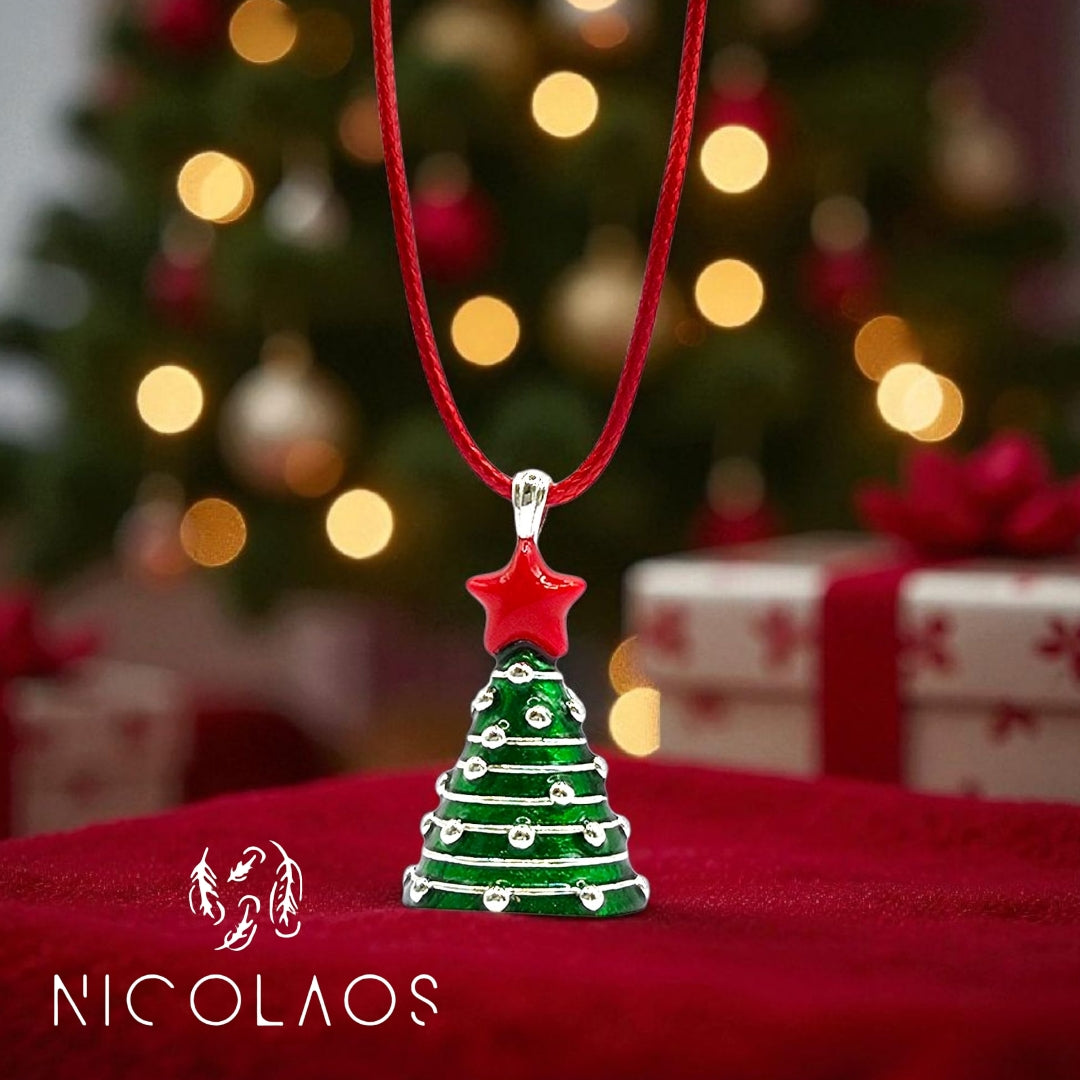 Κρεμαστό κολιέ 'Wish tree' απο ανοξείδωτο ατσάλι με βαφή σμάλτου