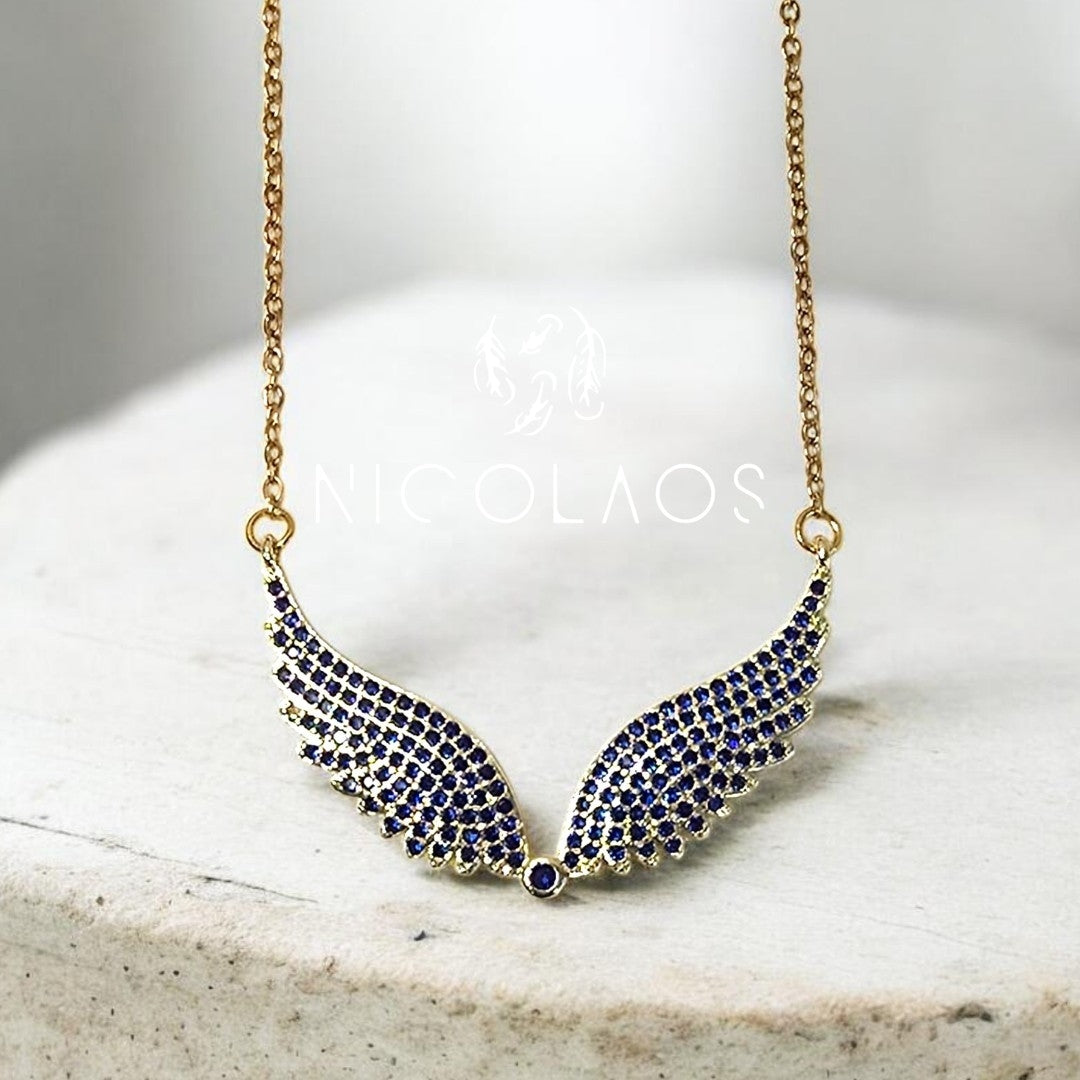 Κολιέ 'Blue Angel' με μπλέ ζιργκόν